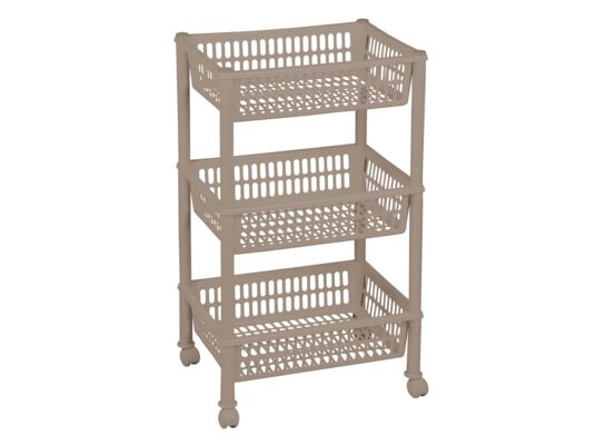 Regał na kółkach z 3 koszami JUMBO cappuccino