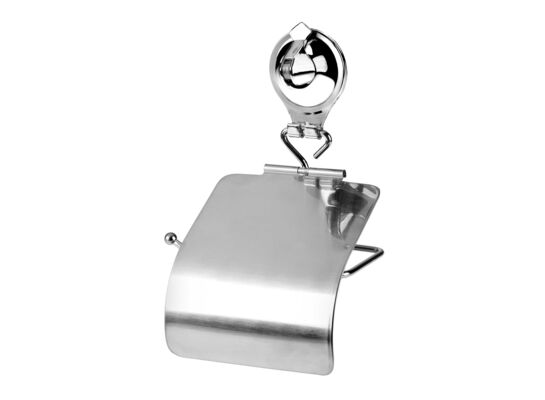 Uchwyt na papier toaletowy z klapką FORTE srebrny