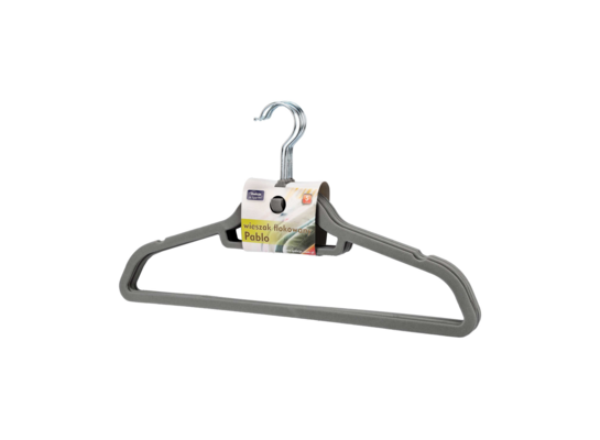Wieszak flokowany PABLO 21543 5 sztuk ciemnoszary