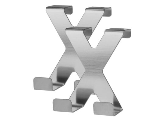 Wieszak na drzwi/szafkę NIKO 2 sztuki srebrny