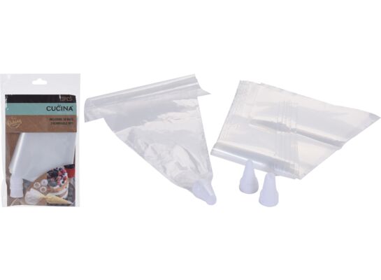 Rękaw cukierniczy z wymiennymi końcówkami 13 x 23 cm
