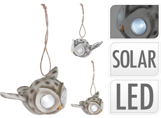 Lampa solarna sowa mix 10,5 x 8 x 15,5 cm