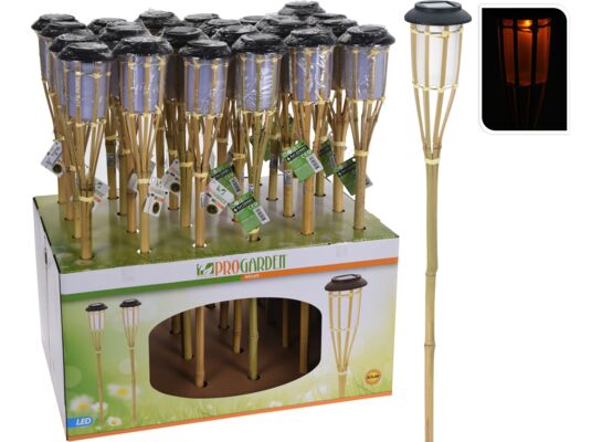 Lampa solarna bambusowa 10 x 64 x 10 cm