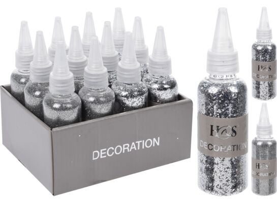 Brokat w butelce srebrny 40 g mix