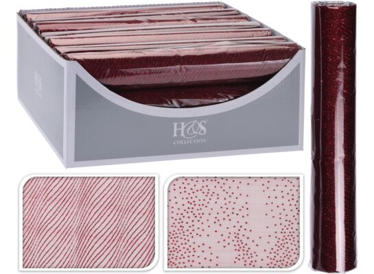 Materiał dekoracyjny burgund 30 x 500 cm mix