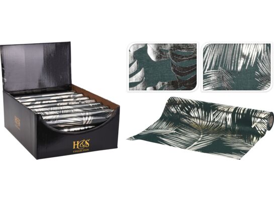 Materiał dekoracyjny butelkowa zieleń z szampańskim nadrukiem 28 x 270 cm mix