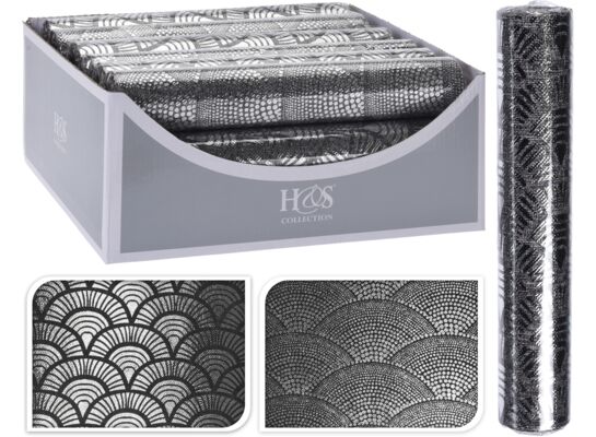 Materiał dekoracyjny z nadrukiem ciemnoszary 28 x 250 cm mix