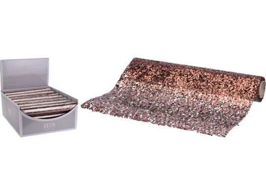 Materiał dekoracyjny cekiny brokat miedziany 28 x 250 cm