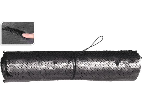 Materiał dekoracyjny duo cekiny brązowy / czarny 25 x 125 cm