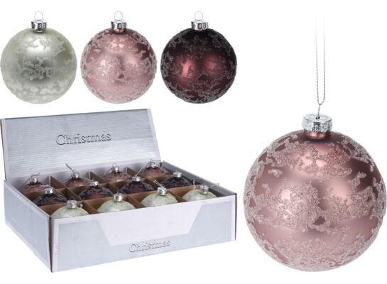 Bombka zdobiona 8 cm mix