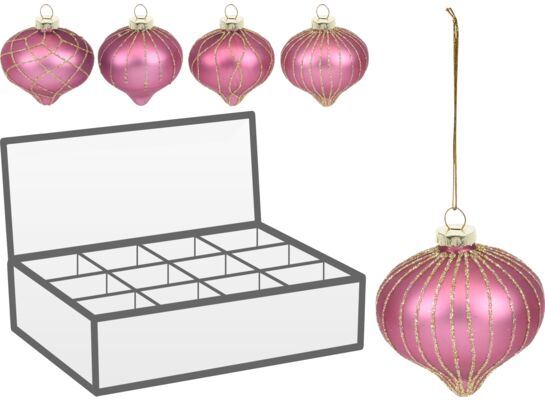 Bombka w kształcie cebulki 8 cm mix