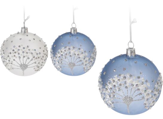 Bombka z brokatowym zdobieniem 10 cm mix