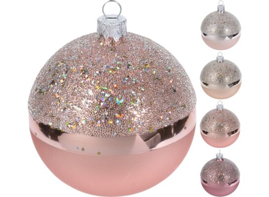 Bombka szklana zdobiona 10 cm mix