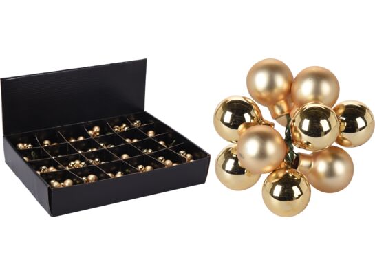 Wiązka gładkich bombek złota 10 sztuk