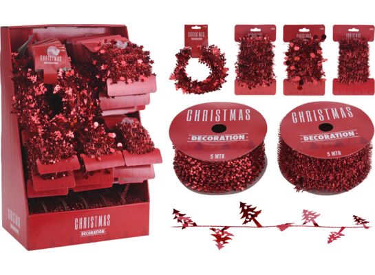 Girlanda czerwona 5m mix