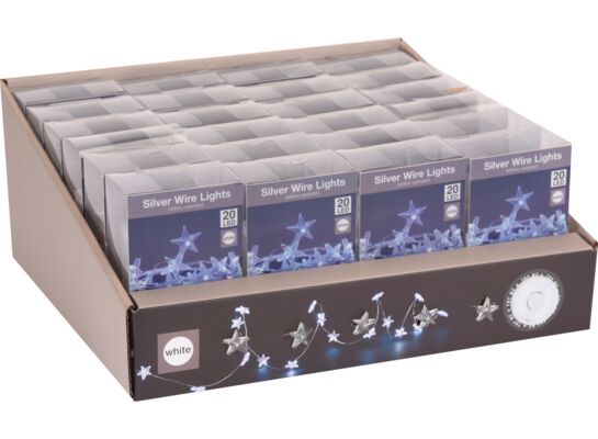 Lampki choinkowe Micro LED 20 zimny biały kształty