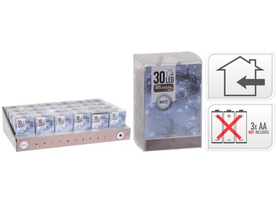 Lampki choinkowe LED 30 zimny biały