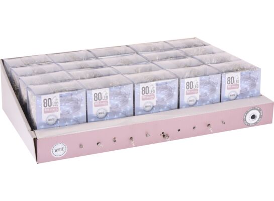 Lampki choinkowe LED 80 zimny biały