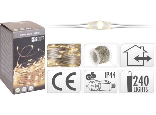 Lampki Micro LED 240 ciepły biały 24 m