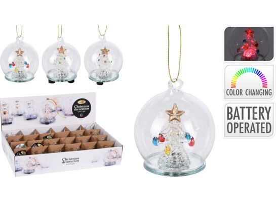 Bombka podświetlana zmieniająca kolor mix 6 x 8 cm