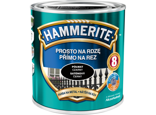 Farba Prosto Na Rdzę Czarny Półmat 0,25 l Hammerite