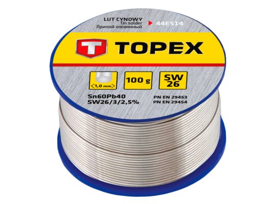 Lut cynowy 60% Sn drut 1,0 mm 100 g TOPEX