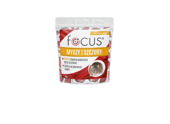 Pasta focus zwalcza myszy i szczury 1 kg FOCUS