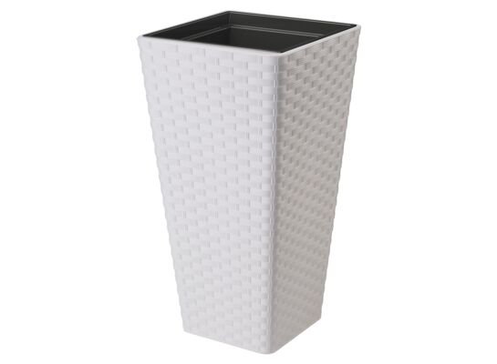 Donica RATTANA SLIM kwadrat 35 biały