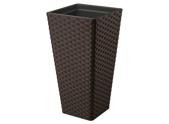 Donica RATTANA SLIM kwadrat 35 ciemny brąz