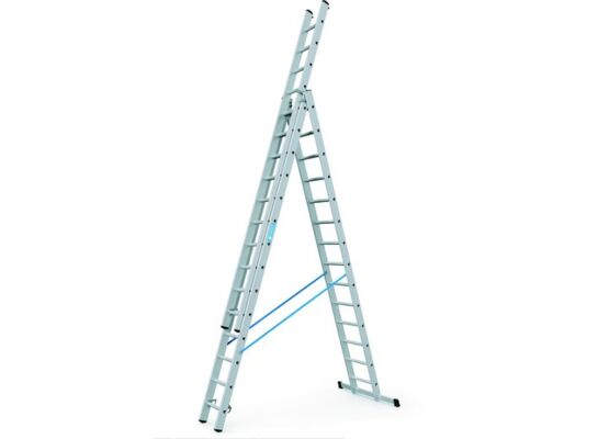 Drabina aluminiowa rozstawna/wysuwana 3 elementowa , 14 szczeblowa ZARGES