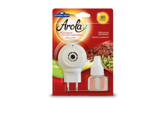Elektryczny odświeżacz powietrza Arola - Electric Scented Oil 25 ml kardmon i drzewo sandałowe General Fresh