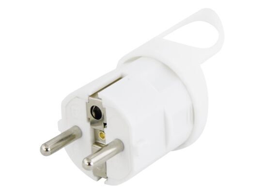 Wtyczka prosta z uchwytem biała