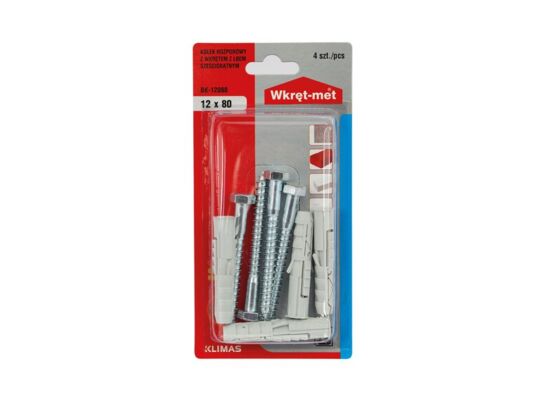 Kołek rozporowy z wkrętem z łbem sześciokątnym 12 x 60 Wkręt-met
