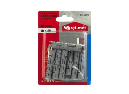 Kołek rozporowy z wkrętem z łbem stożkowym 10 x 50 Wkręt-met