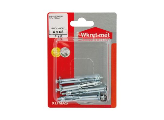 Kołek stalowy typu "molly" M4 x 65 Wkręt-met