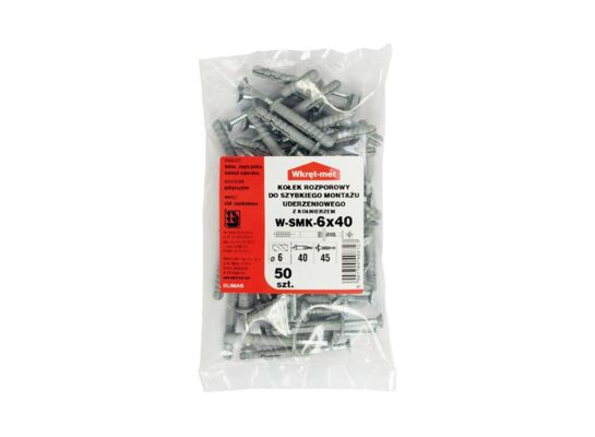 Kołek szybkiego montażu z kołnierzem 6 x 40 Wkręt-met
