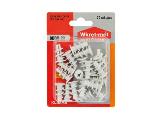 Kołek tworzywowy typu "driva" do mocowania w płytach G-K Wkręt-met