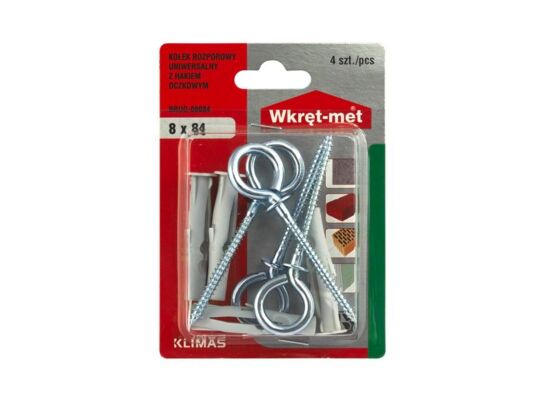 Kołek uniwersalny z hakiem oczkowym 6,0 x 35 Wkręt-met