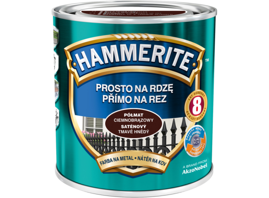 Farba Prosto Na Rdzę Ciemnobrązowy Półmat 0,25 l Hammerite