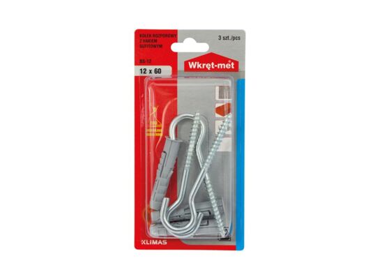 Kołek rozporowy z hakiem półpełnym 12 x 60 Wkręt-met