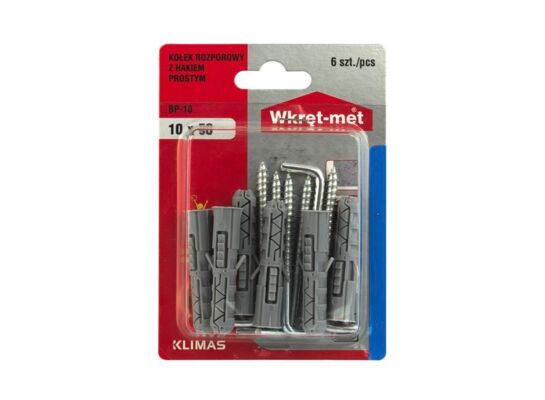 Kołek rozporowy z hakiem prostym 10 x 50 Wkręt-met