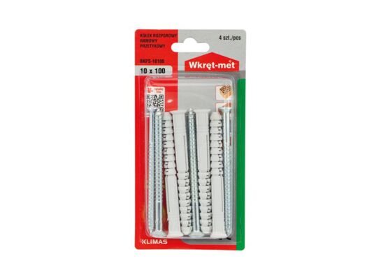 Kołek ramowy rozporowy z wkrętem z łbem stożkowym 10 x 100 Wkręt-met