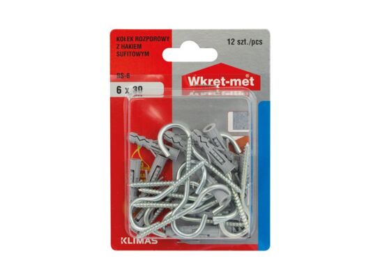 Kołek rozporowy z hakiem półpełnym 6,0 x 30 Wkręt-met