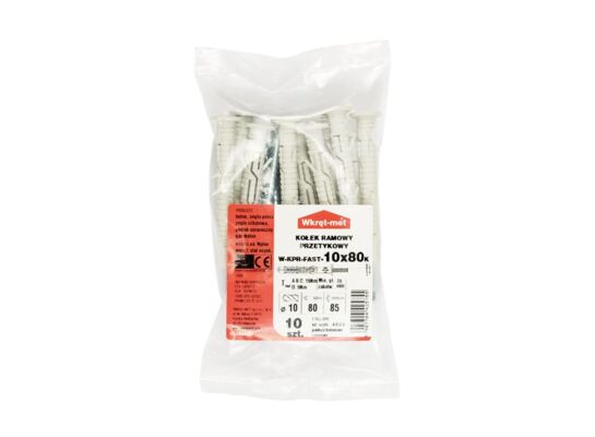 Kołek ramowy rozporowy z wkrętem z łbem sześciokątnym 10 x 80 Wkręt-met