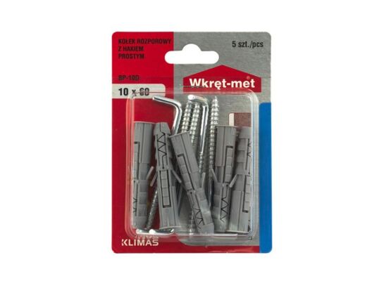 Kołek rozporowy z hakiem prostym 10 x 60 Wkręt-met