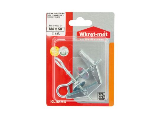 Kotwa sprężynowa typu "parasolka" z hakiem oczkowym M4 x 50 Wkręt-met