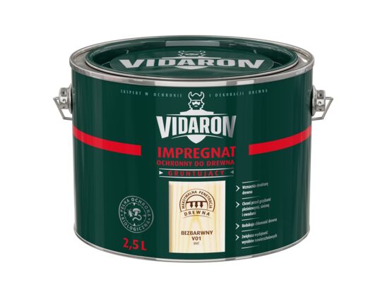 Impregnat Ochronny do drewna Gruntujący bezbarwny 2,5 l VIDARON
