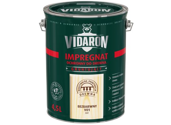Impregnat Ochronny do drewna Gruntujący bezbarwny 4,5l VIDARON