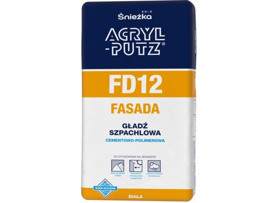 Gładź Szpachlowa cementowo-polimerowa FD12 FASADA 20 kg Acryl Putz