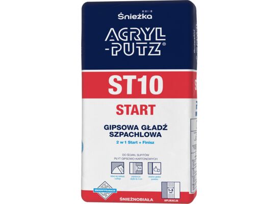 Gipsowa Gładź Szpachlowa 2w1 start + finisz ST10 START 2,5 kg Acryl Putz